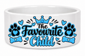 The Favourite Child” Dog Bowl – Blue