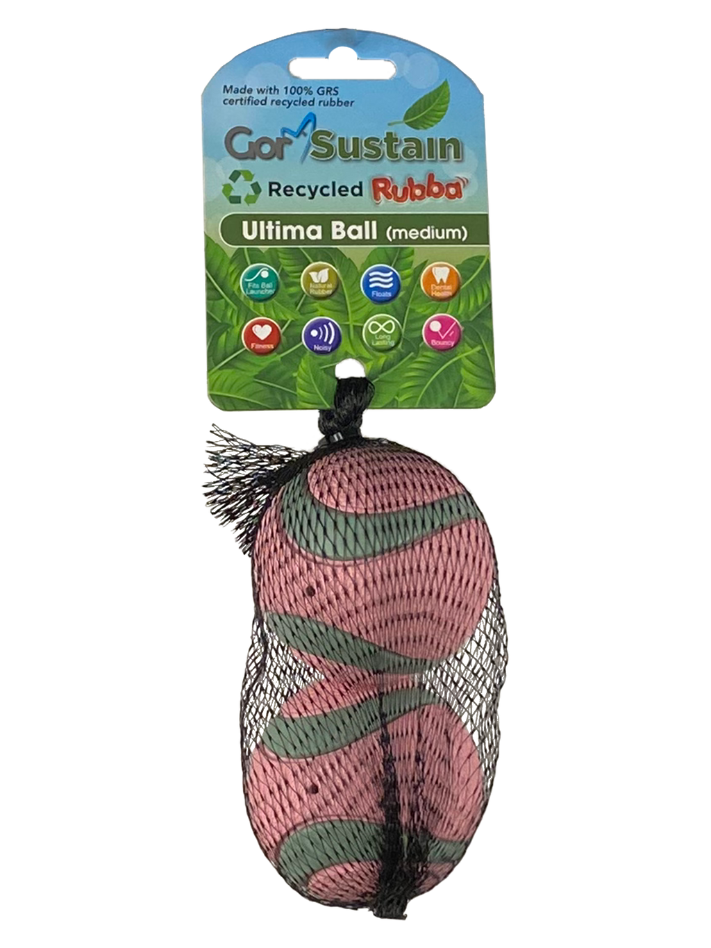 Gor Pets Sustain Rubba Ultima Ball 2 PACK Medium 6.5cm - Pink