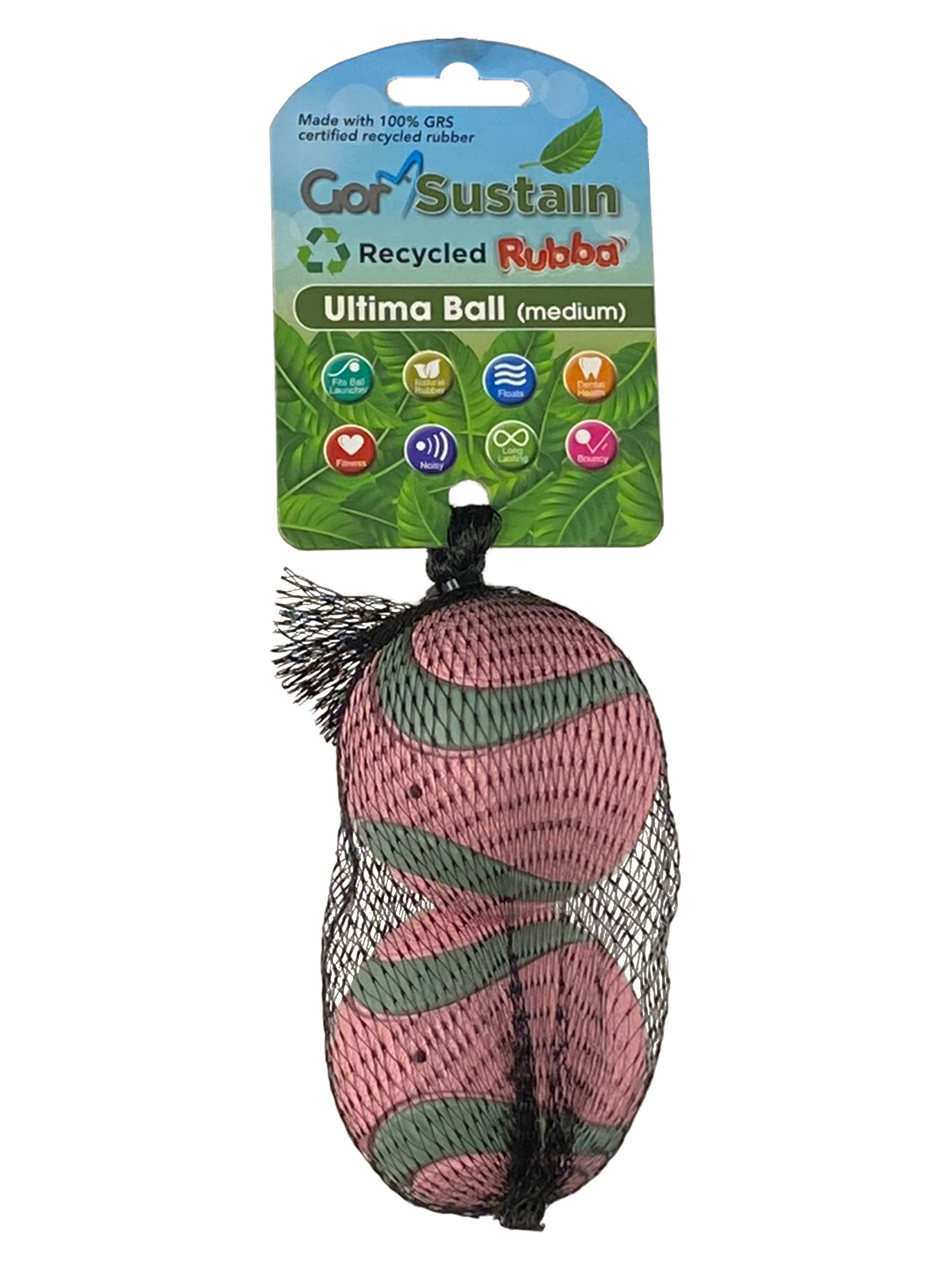 Gor Pets Sustain Rubba Ultima Ball 2 PACK Medium 6.5cm - Pink
