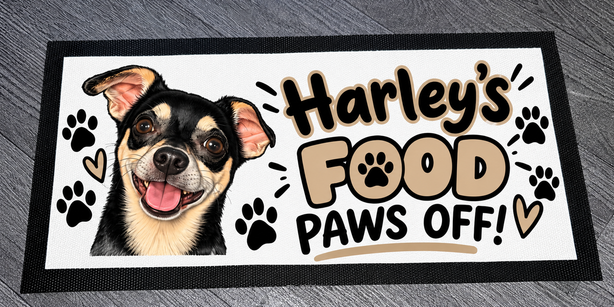 Dog food placement mat
