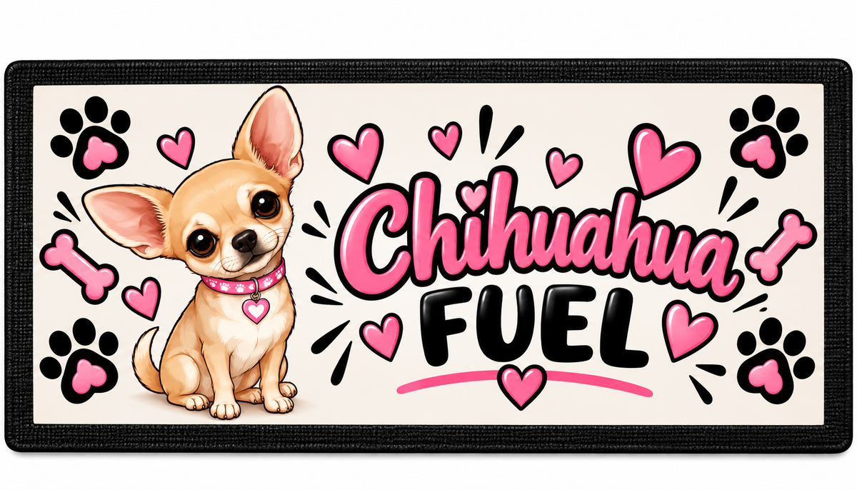 Chihuahua Fuel Dog Bowl Mat – 44 × 25 cm