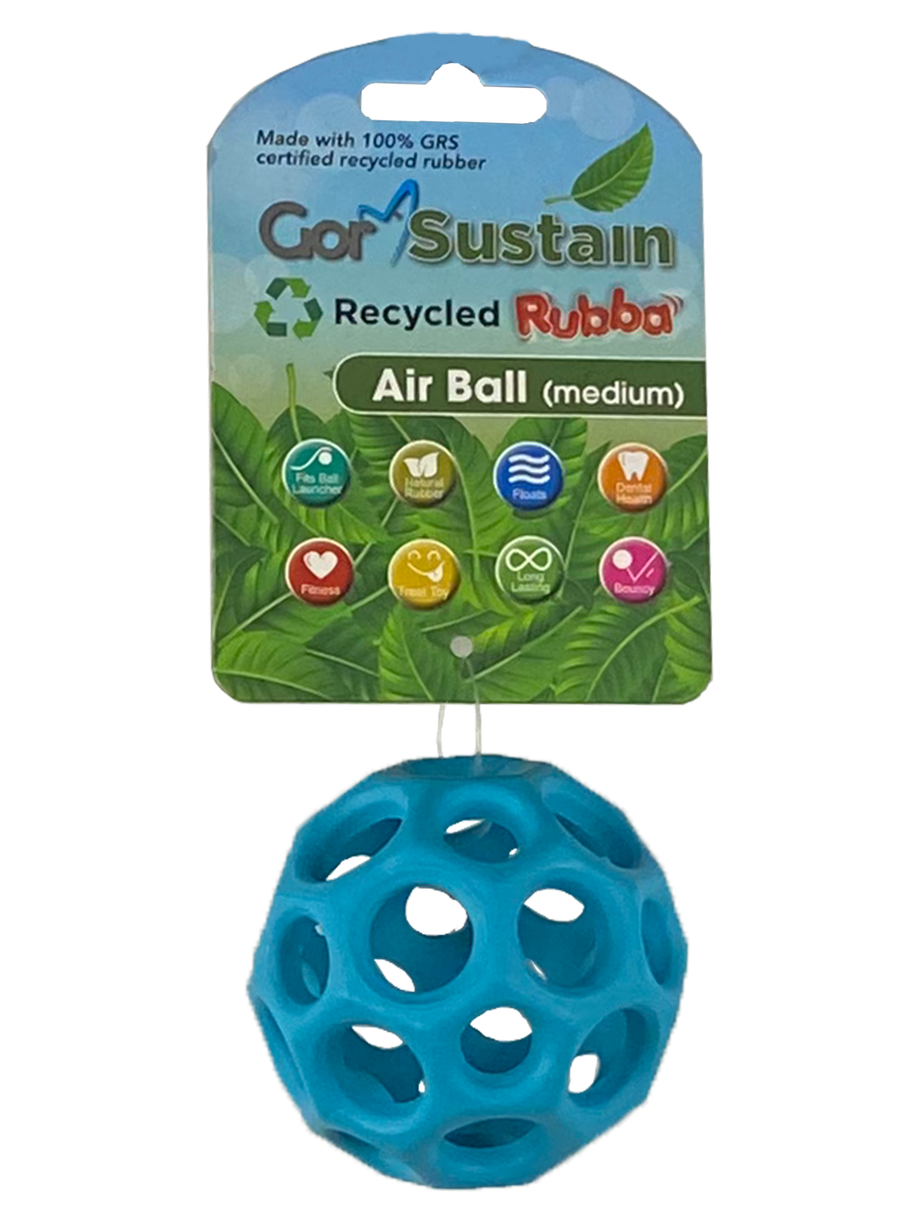 Gor Pets Sustain Rubba Air Ball - Medium (6.5cm) - Blue