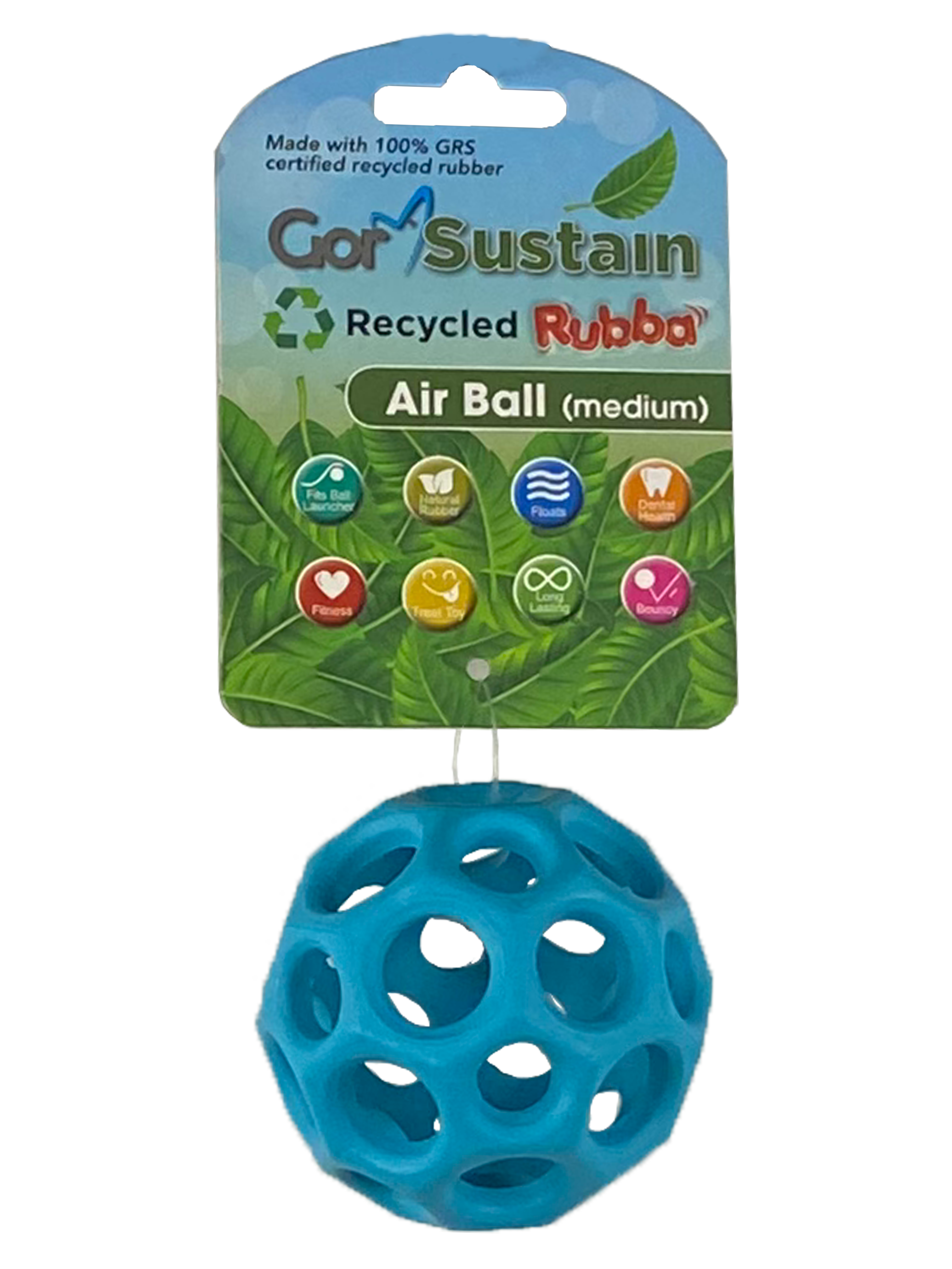 Gor Pets Sustain Rubba Air Ball - Medium (6.5cm) - Blue