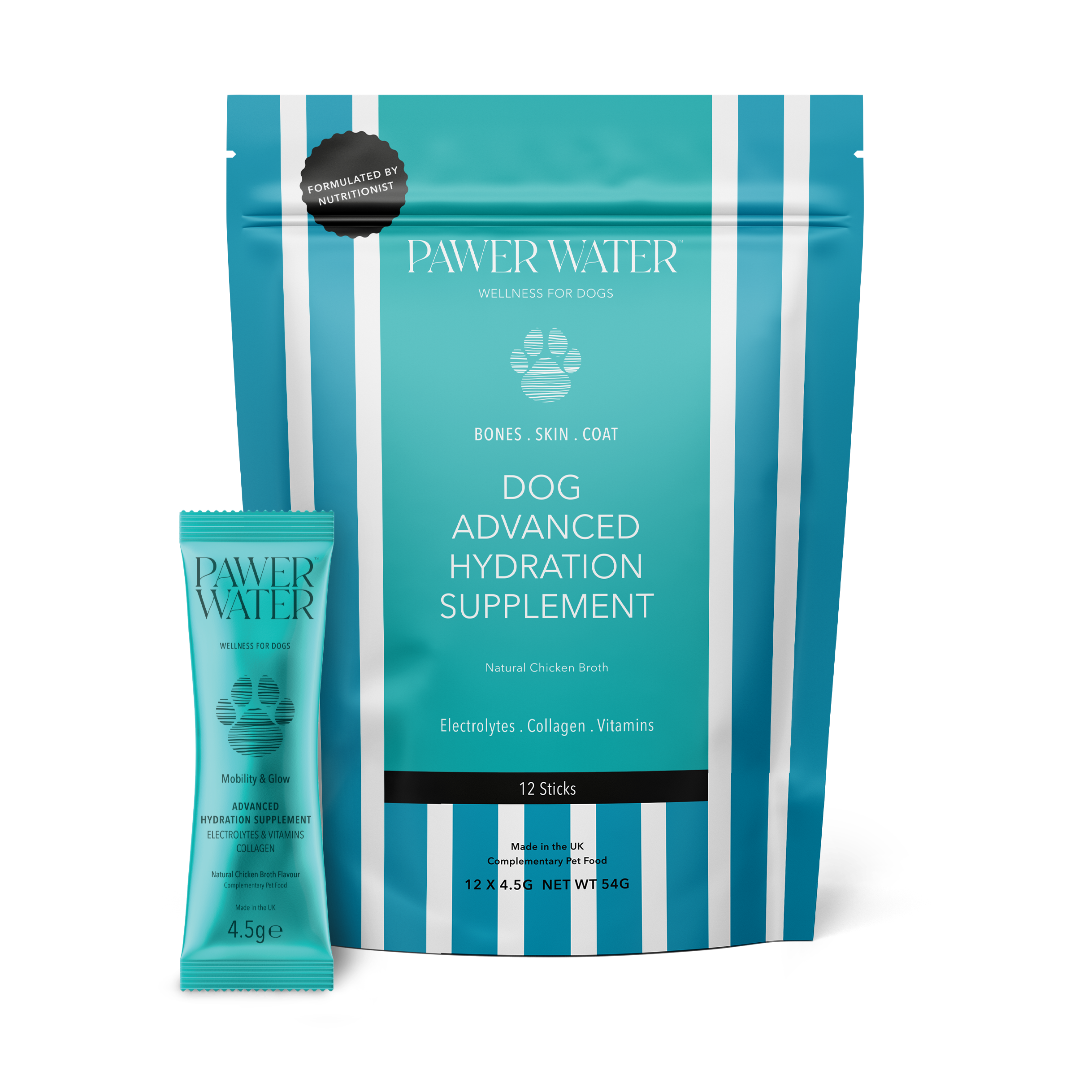 Pawer Water Mobility & Glow | Dog Joint Support (12 Sticks)