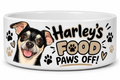Personalised “Food Paws Off!” Dog Bowl