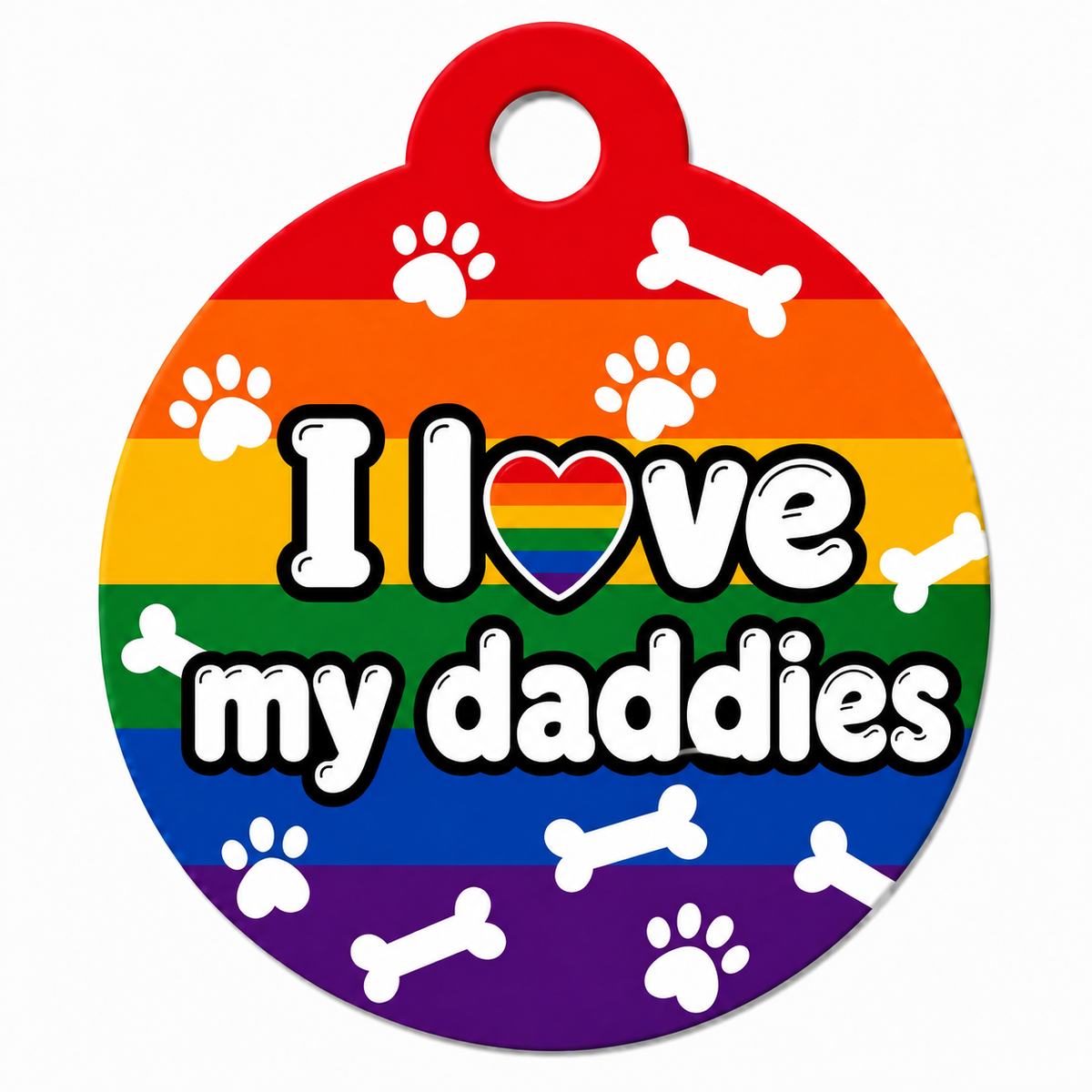 Pride dog tag I love my daddies