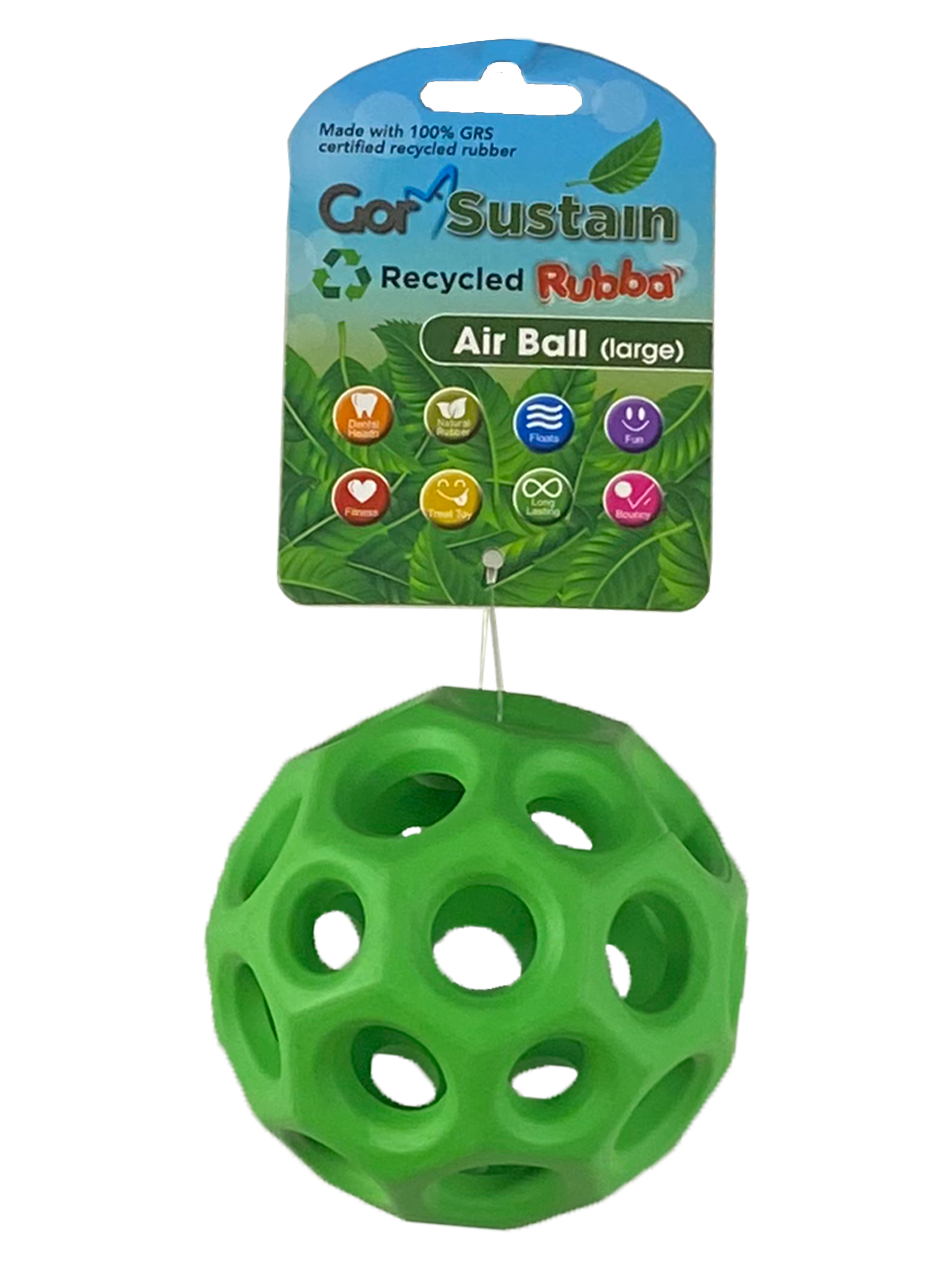 Gor Pets Sustain Rubba Air Ball - Large (10.5cm) - Green
