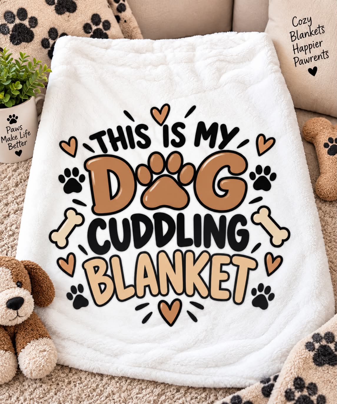 Dog cuddling blanket