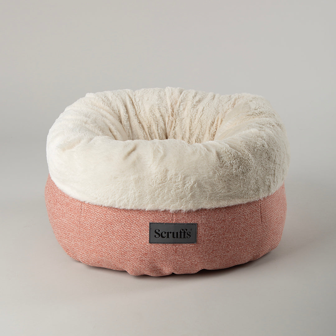 Seattle Sanctuary Deep Round Cat Bed - Coral Pink