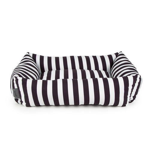 Amalfi Striped Box Bed - Black- X-Large (90 x 70cm / 36" x 27.5")