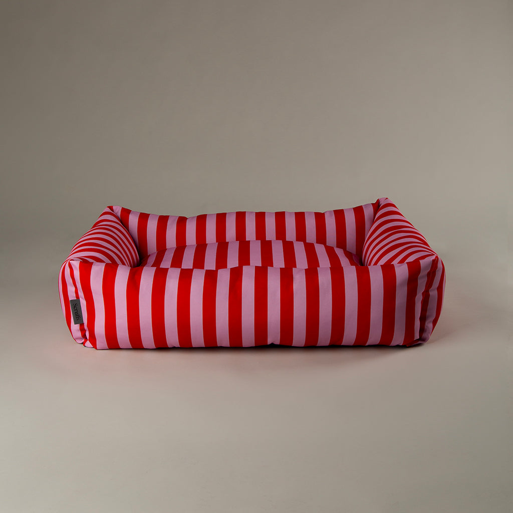 Amalfi Striped Box Bed - Pink