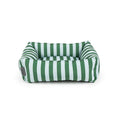 Amalfi Striped Box Bed - Green- Medium (60 x 50cm / 24" x 19.5")