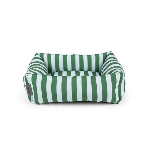 Amalfi Striped Box Bed - Green- Medium (60 x 50cm / 24" x 19.5")