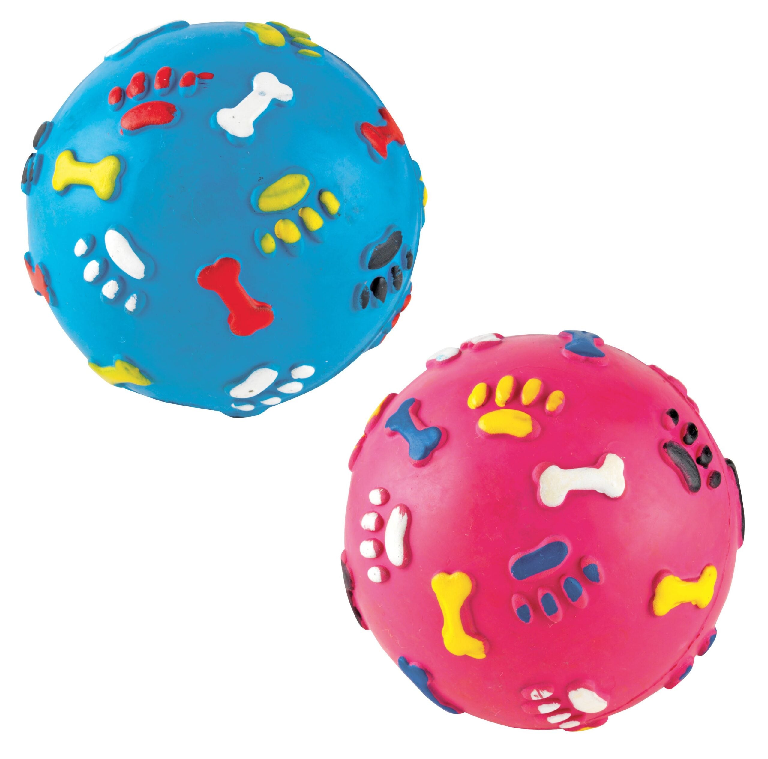 Gor Pets Rubber Giggle Ball 9cm Pink/Blue - Pink/Blue