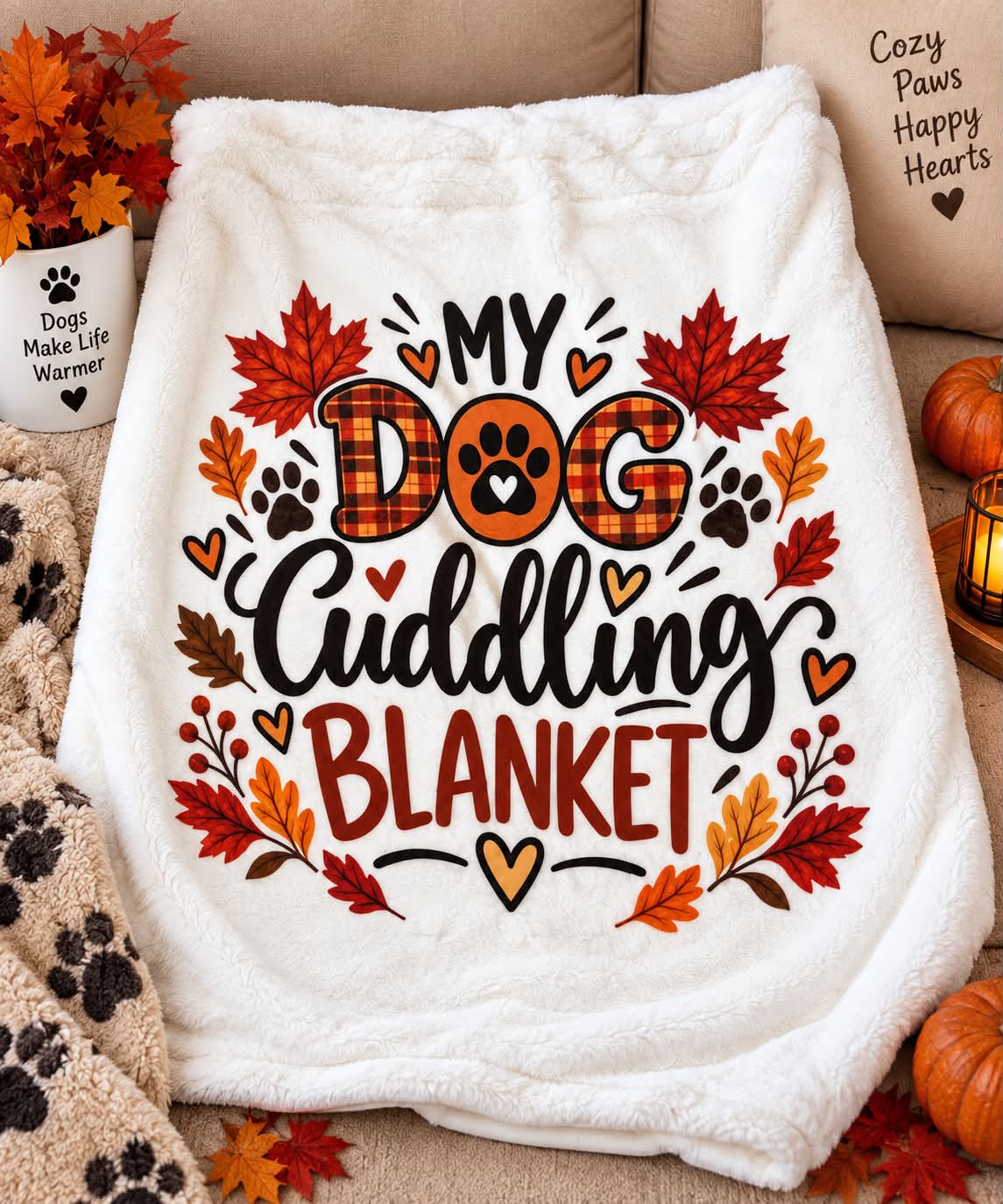 Dog cuddling blanket