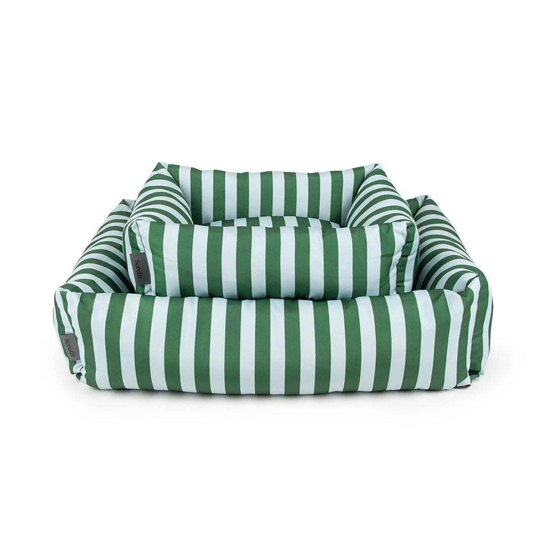 Amalfi Striped 2 Piece Dog Bowl Food & Water Bowl Set - Green - 13cm