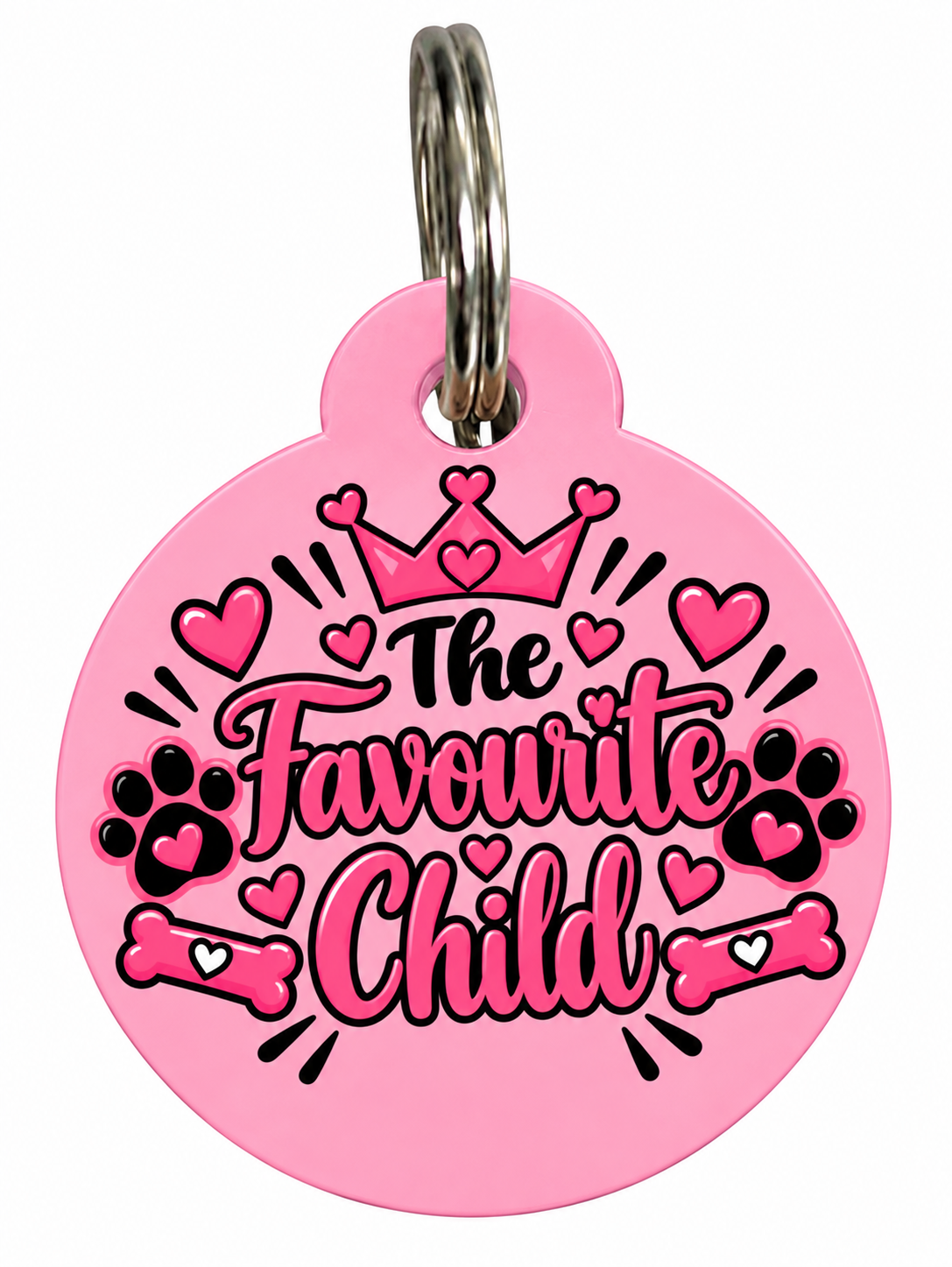 The Favourite Child” Dog Tag – pink