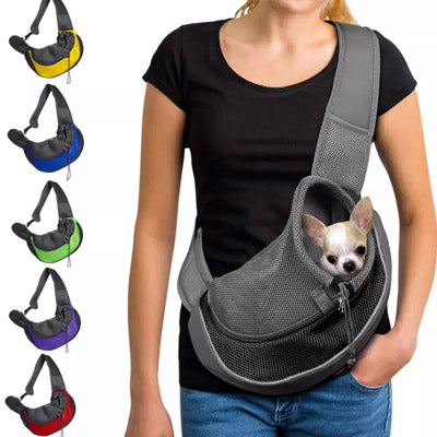 Small Dog Carrier Messenger Style Black Lake Blue & Grey 2 Sizes