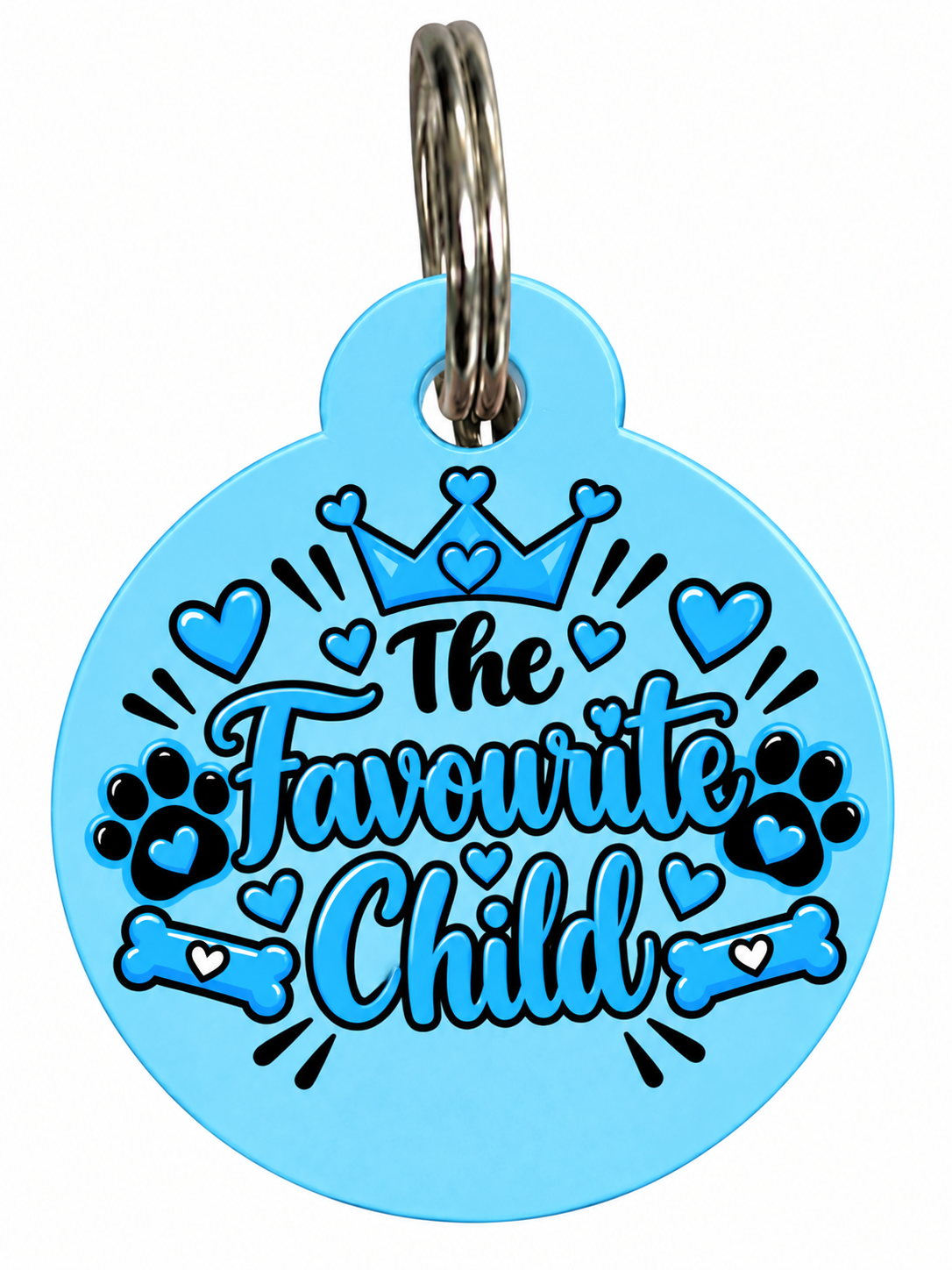 The Favourite Child” Dog Tag – Blue