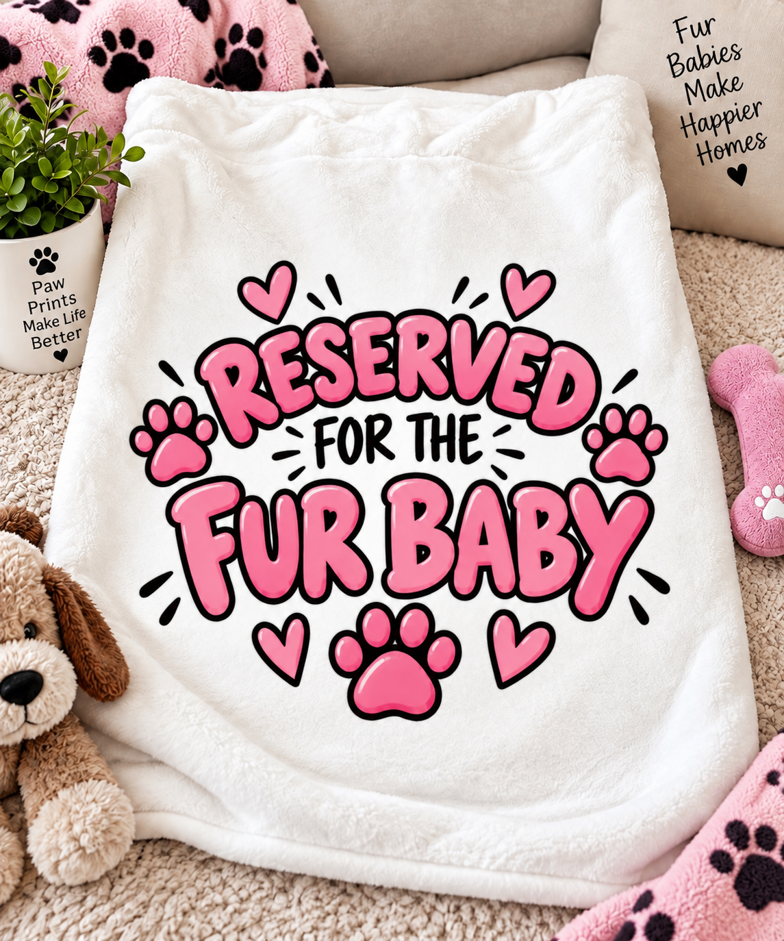 Reserved for the fur baby blanket - pink