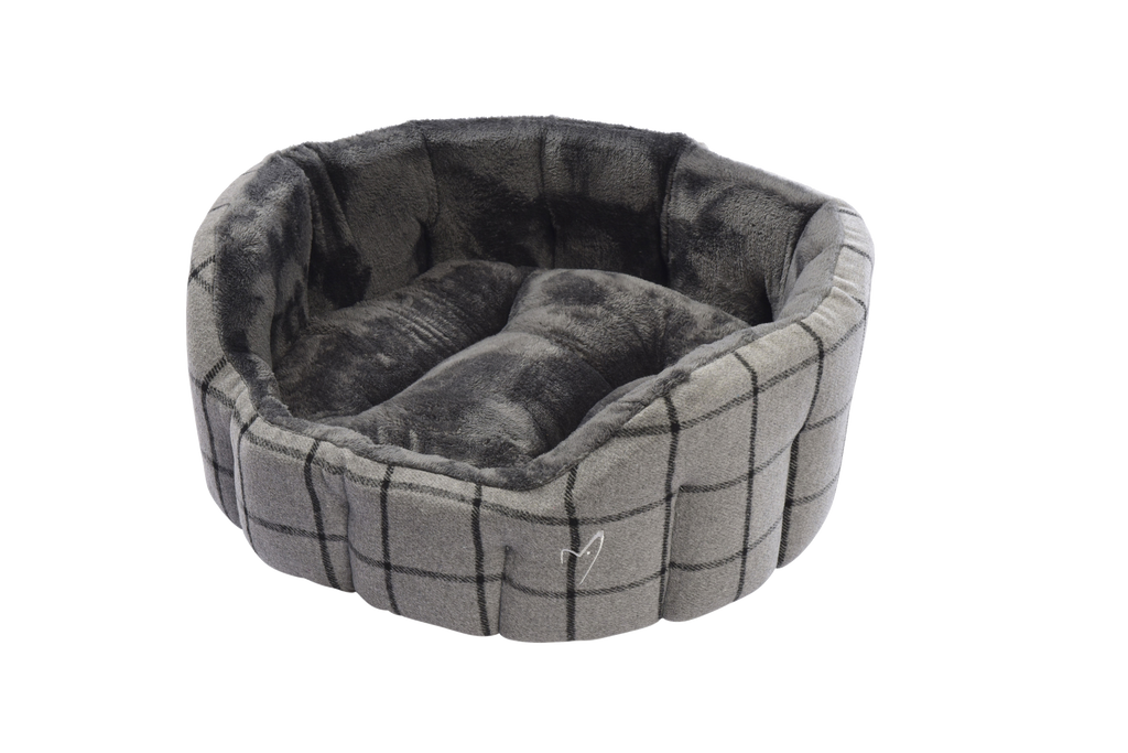 Gor Pets Camden Deluxe Bed - Small (56cm(22")) - Grey Check