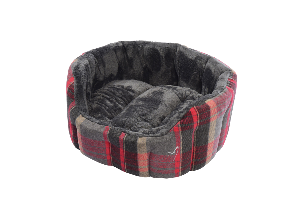 Gor Pets Camden Deluxe Bed - Small (56cm(22")) - Red Check