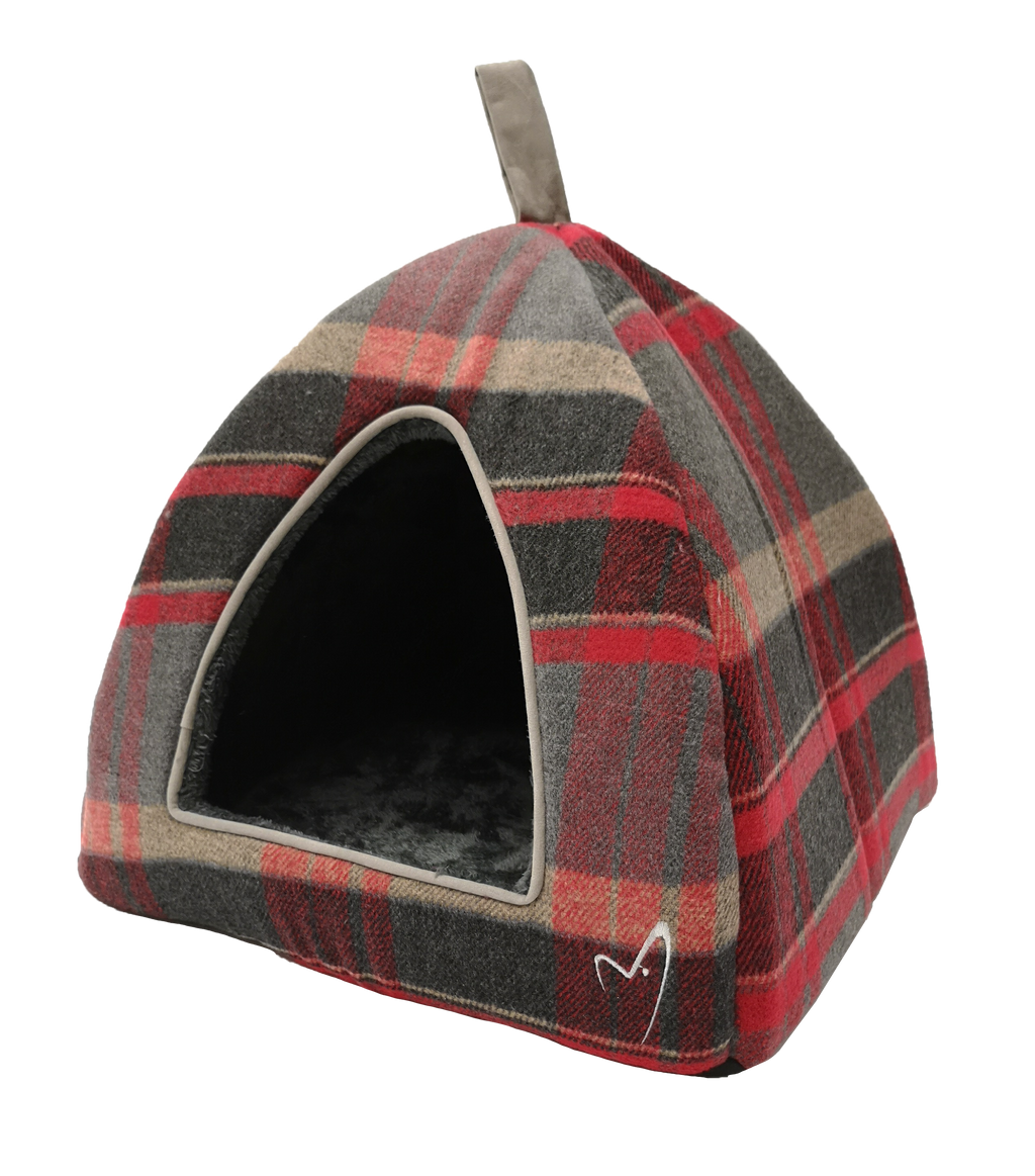 Gor Pets Camden Pyramid Bed 40x40x40cm - Red Check