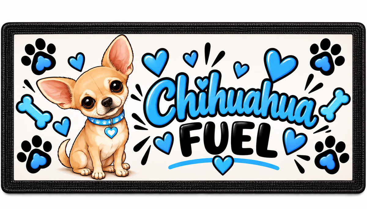 Chihuahua Fuel Dog Bowl Mat – 44 × 25 cm