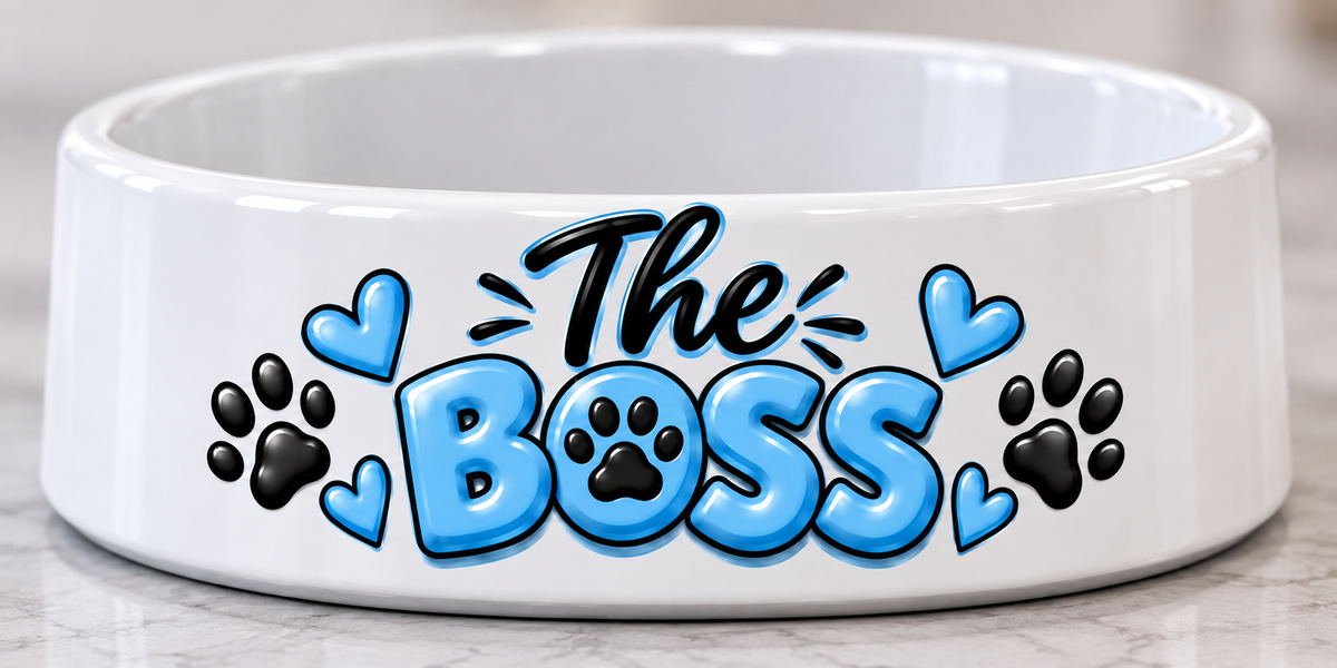 The boss dog bowl - blue