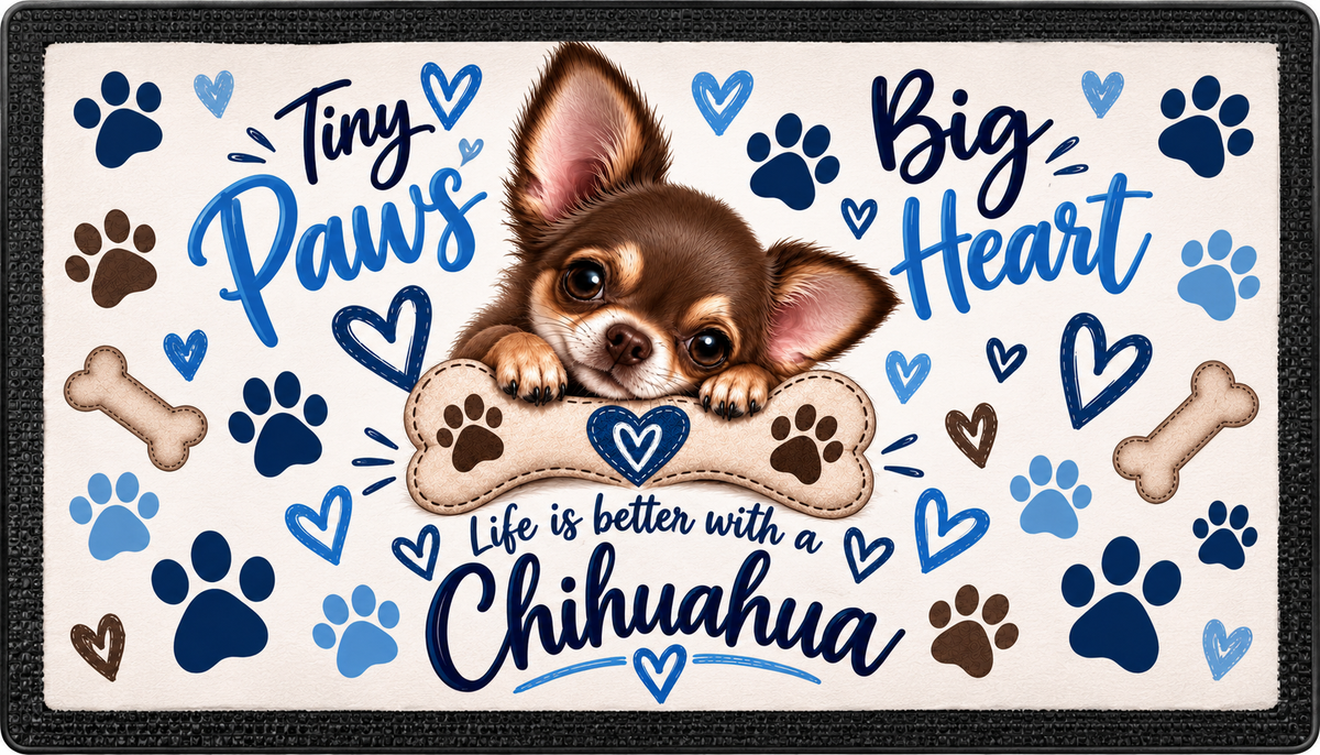 Chihuahua Dog Bowl Mat – 44 × 25 cm