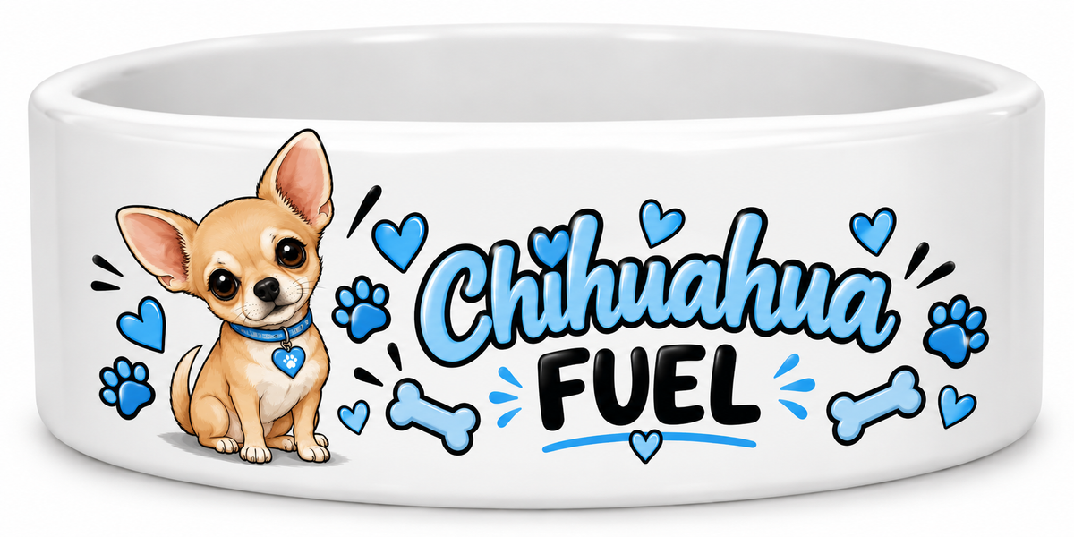 Chihuahua Fuel Dog Bowl – Blue