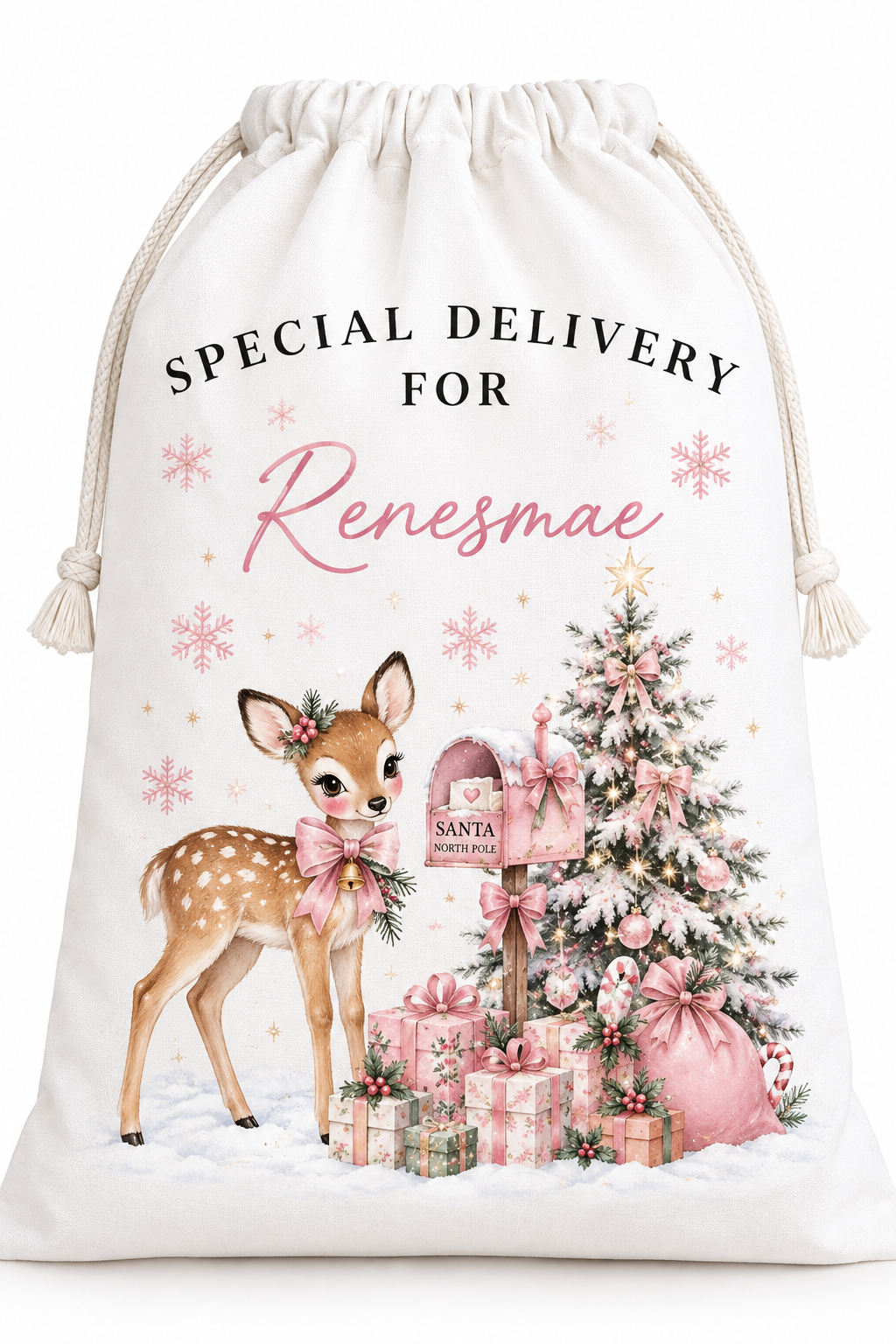 Personalised Pink Christmas Sack