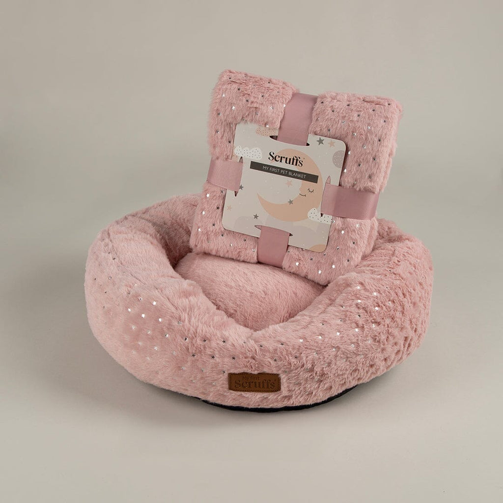 Starlight 'My First' Round Kitten & Puppy Bed & Blanket Set - Pink