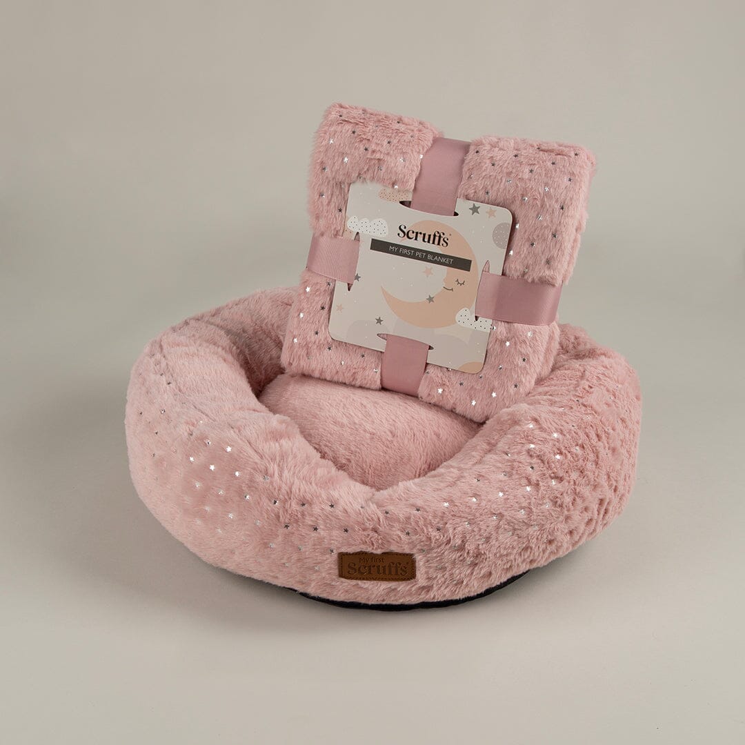 Starlight 'My First' Round Kitten & Puppy Bed & Blanket Set - Pink