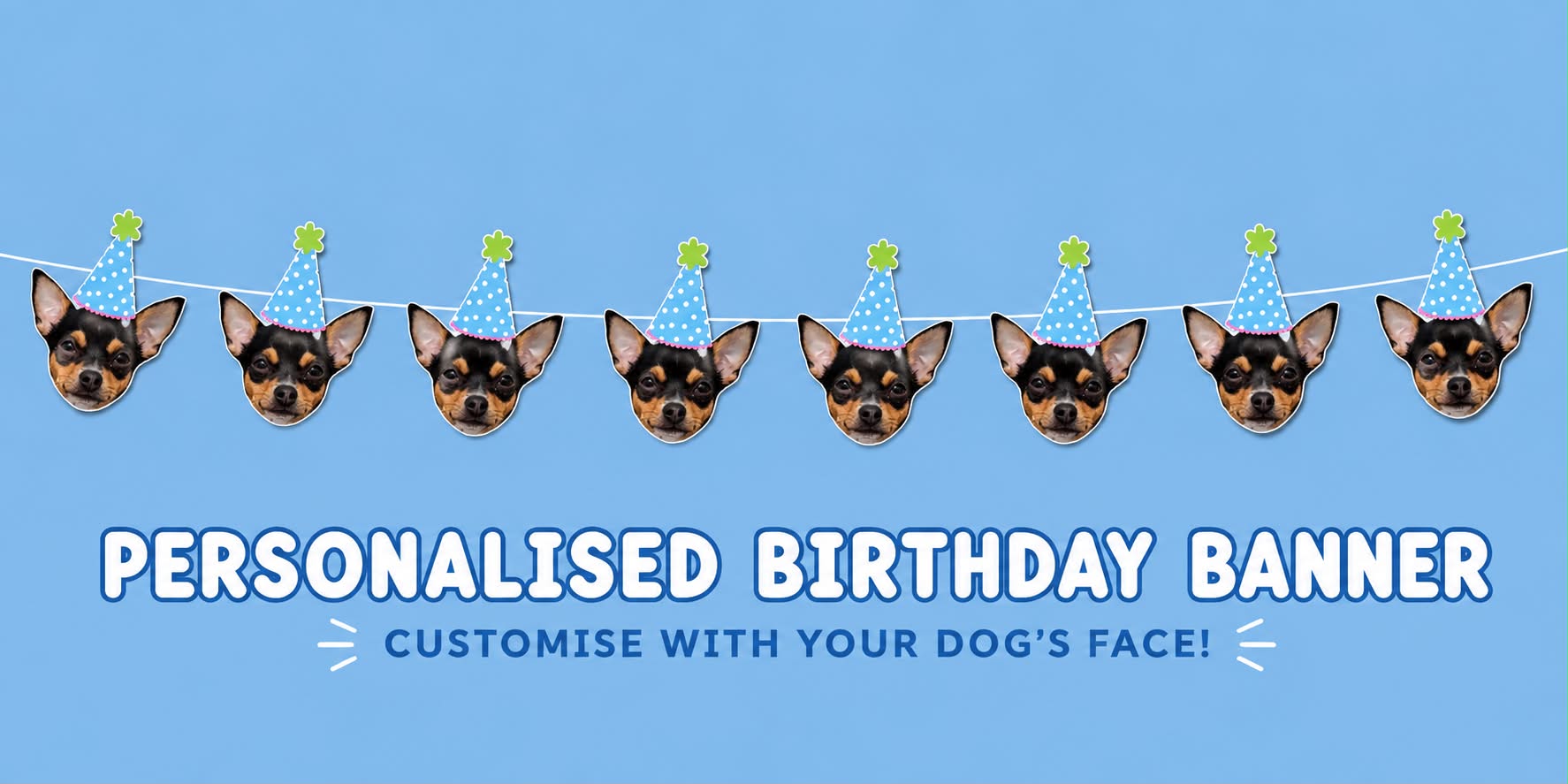 Dog face birthday banner
