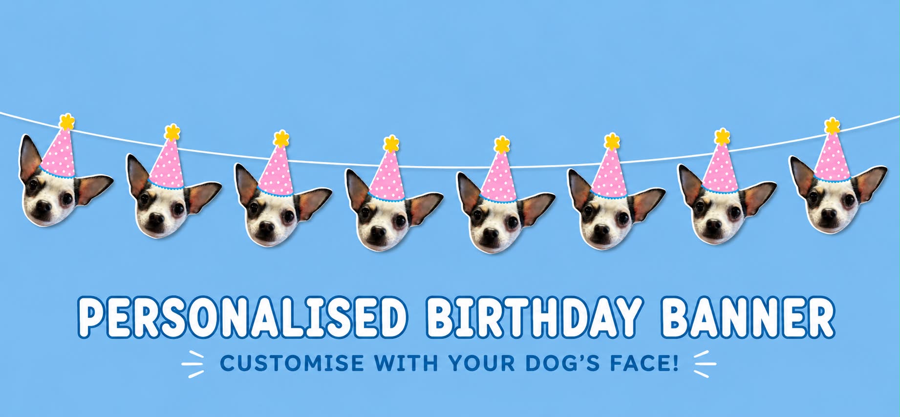 Dog face birthday banner