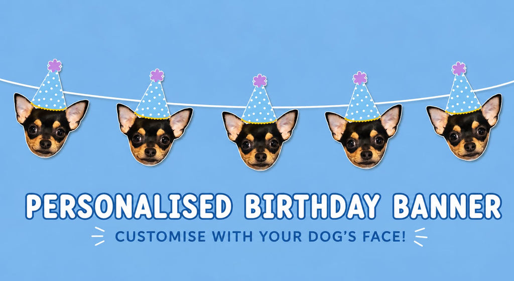 Dog face birthday banner