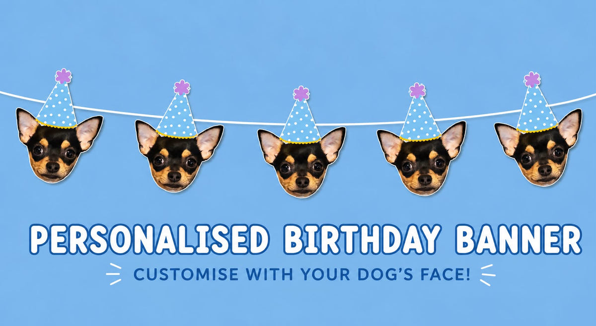 Dog face birthday banner