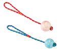 Gor Pets Rubber Rope Ball Large 7.2cm Pink/Blue - Pink/Blue