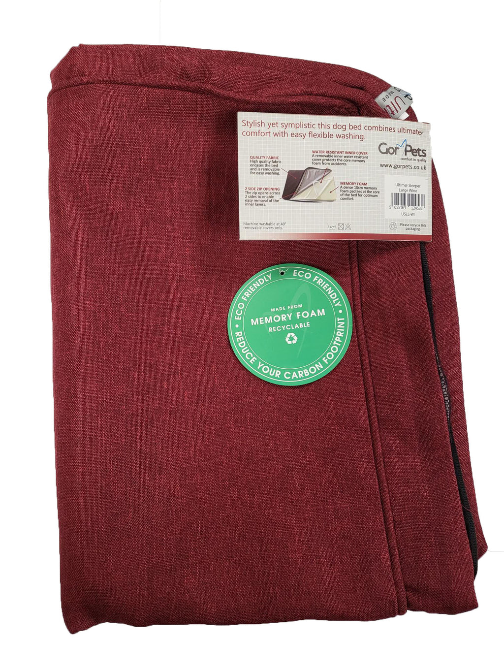 Gor Pets Ultima Memory Foam Sleeper Cover - Medium (56x81x10cm) - Wine