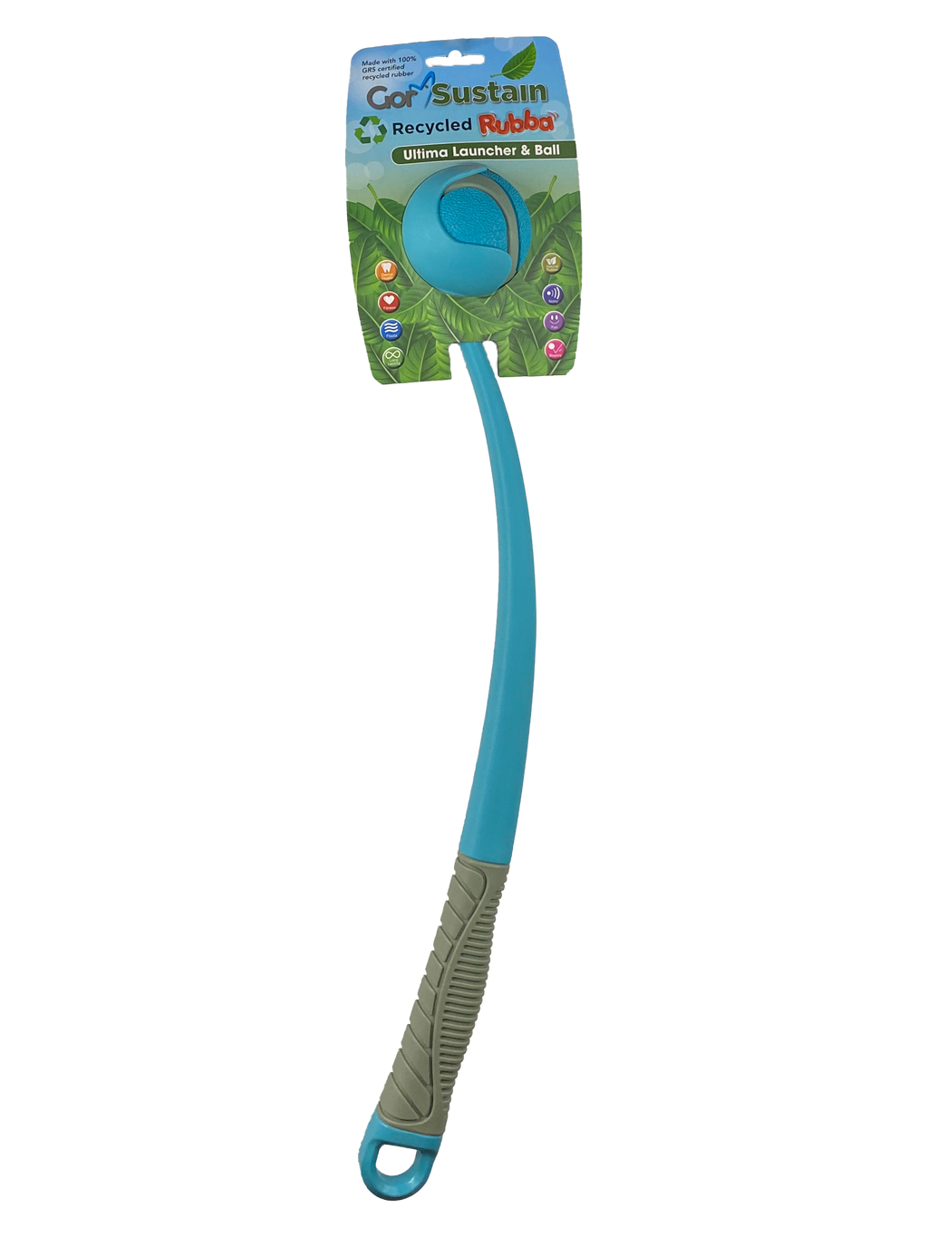 Gor Pets Sustain Rubba Ultima Launcher & Ball Medium 6.5cm - Blue