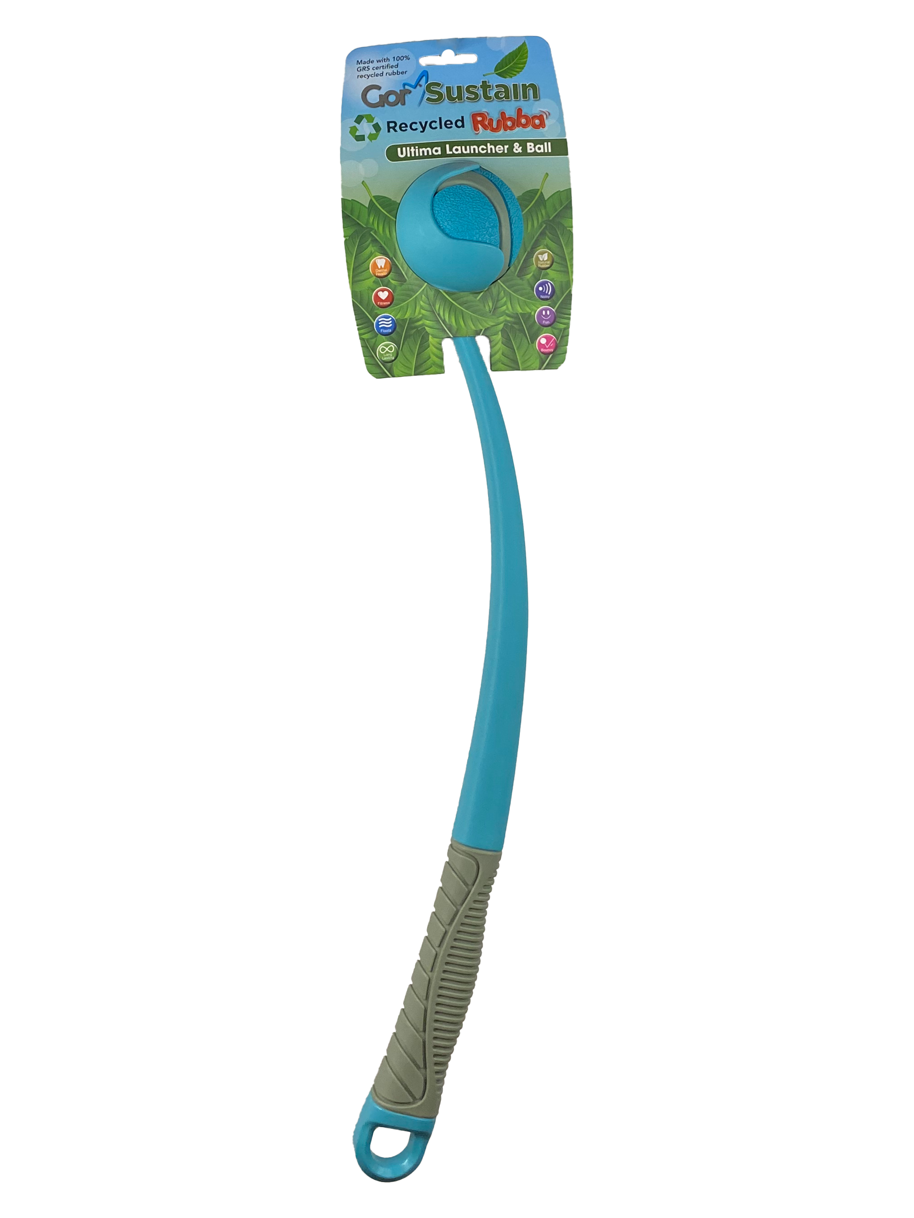 Gor Pets Sustain Rubba Ultima Launcher & Ball Medium 6.5cm - Blue